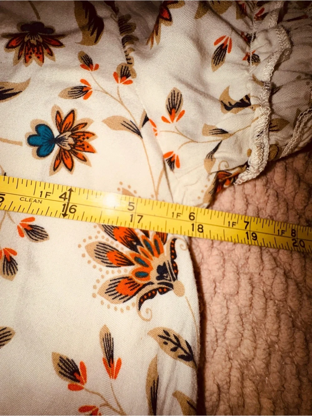 Entro Boho Floral Bell Sleeve Tie Front Mini Dress Small